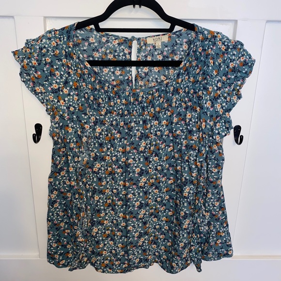 Cascading Ruffles Top In Aqua - Picture 8 of 8